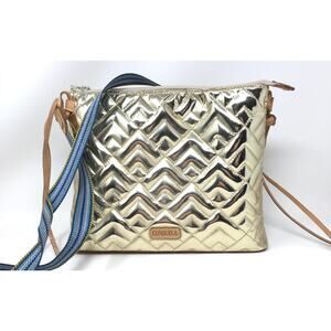 CONSUELA Evadney Metallic Gold Downtown Crossbody Bag Purse
